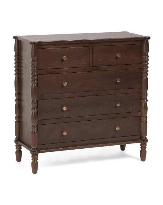 32x14x32 5 Drawer Spindle Dresser | TJ Maxx