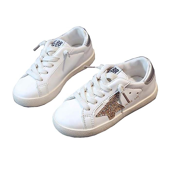 XinYiQu Spring Kids Sparkle Star Sneakers Casual Shoes for Girls Boys | Amazon (US)