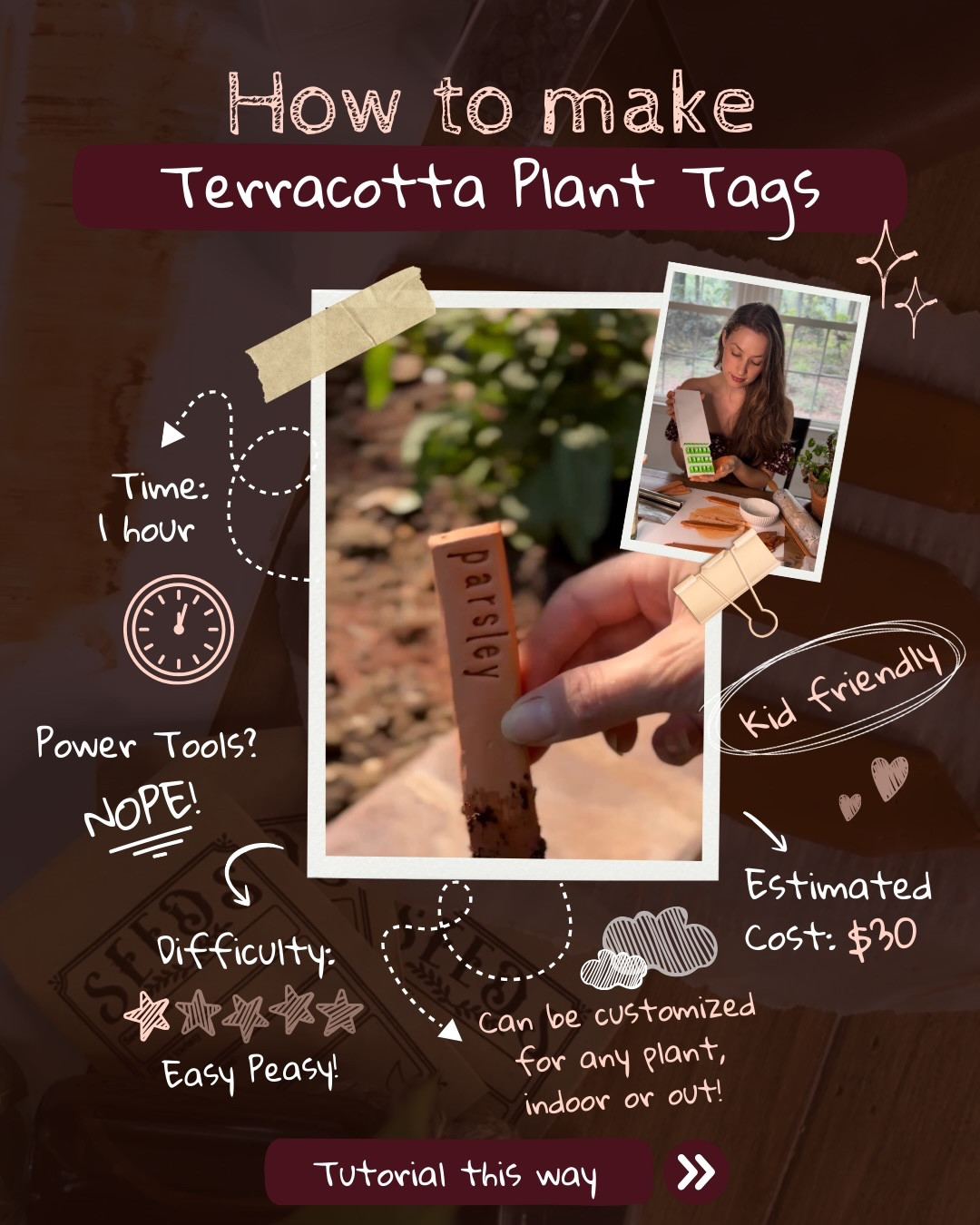 Comment “DIY” for the link to all the supplies + the FREE printable template 🌿

I’m about to make approximately 872 more of these tiny clay plant tags because they are the cutest little addition to the garden and they’re ridiculously easy to make!

Tell me these wouldn’t be the sweetest handmade gift with a few seed packets tucked in 🥹🌱

Follow along for more step-by-step tutorials and creative little crafts for your home and garden ☺️🫶

............................................................................ 

Old house, big dreams and a girl with zero experience figuring it out as she goes! 
This isn’t an expert DIY account. It’s a “you’ve got this too” kind of space 🫶
Follow along and let’s learn together! 💗

🎥 Want more than the pretty before and after? Stories are the heart of the project , unfiltered + in-progress
💌 It’s official: our cozy corner of the internet is open! Swing by the website , I’d love to see you there.

............................................................................

#DIYGarden #GardenCrafts #PlantLovers #HandmadeHome #CreativeLiving
DIY garden markers | clay plant tag tutorial | handmade garden gift ideas | easy garden crafts | DIY plant labels | cottage garden DIY | creative gardening projects | seed packet gift idea | garden decor handmade | beginner friendly DIY craft