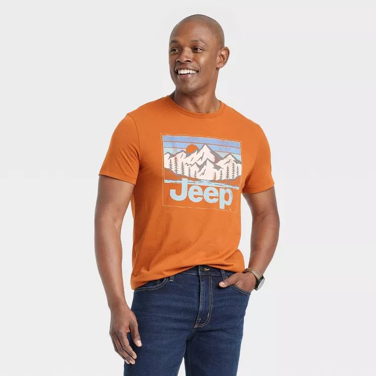 Men's Short Sleeve Graphic T-Shirt - Goodfellow & Co™ Jeep Orange | Target