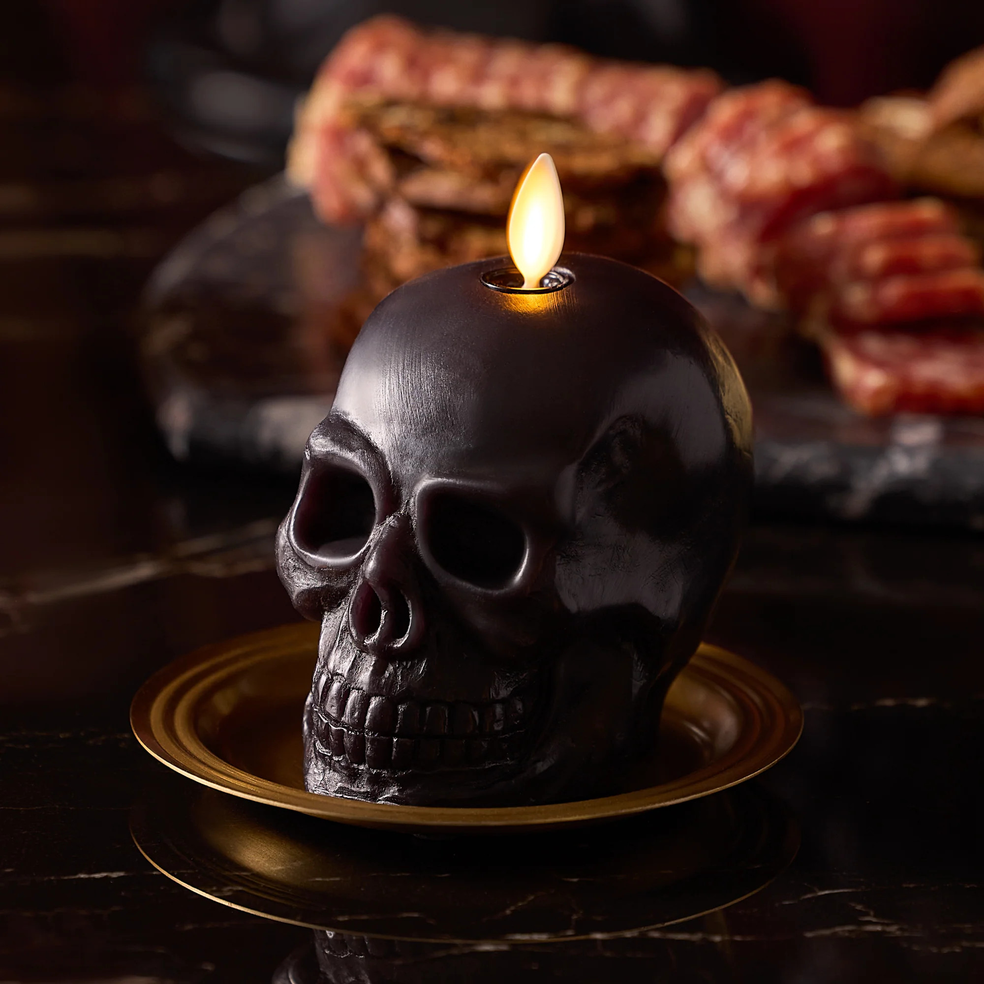 Black Small Flameless Candle Skull | Luminara
