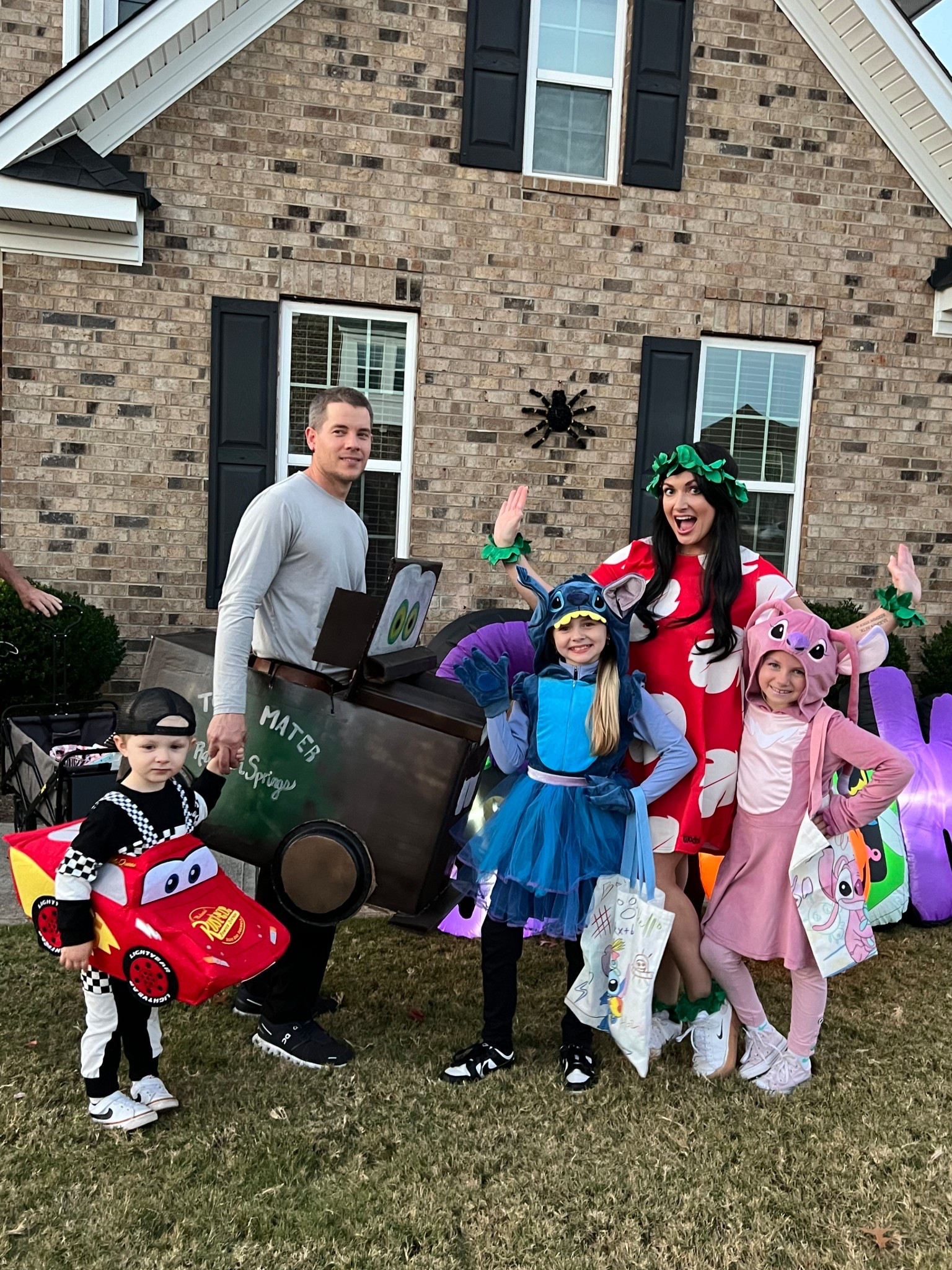 Last year we were a family divided! 😂 Dad and Hayes were “Ka-Chow” and Mater. The girls and I were Lilo, Stitch & Angel. #halloween  

#LTKKids #LTKFamily #LTKSeasonal