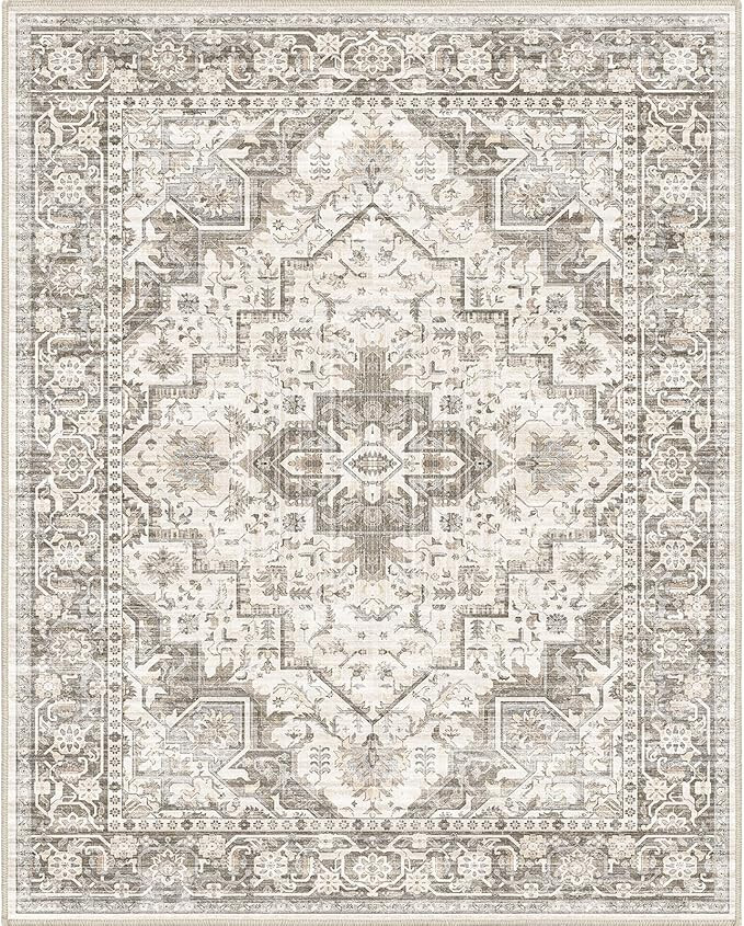 Washable Area Rugs 8x10, 8x10 Area Rugs for Living Room, Non Slip Rug Low Pile Area Rug for Livin... | Amazon (US)