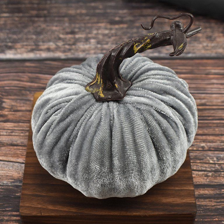 Dengmore 4in Handmade Velvet Pumpkins Decor Super Soft Stuffed Pumpkin Ornament | Walmart (US)