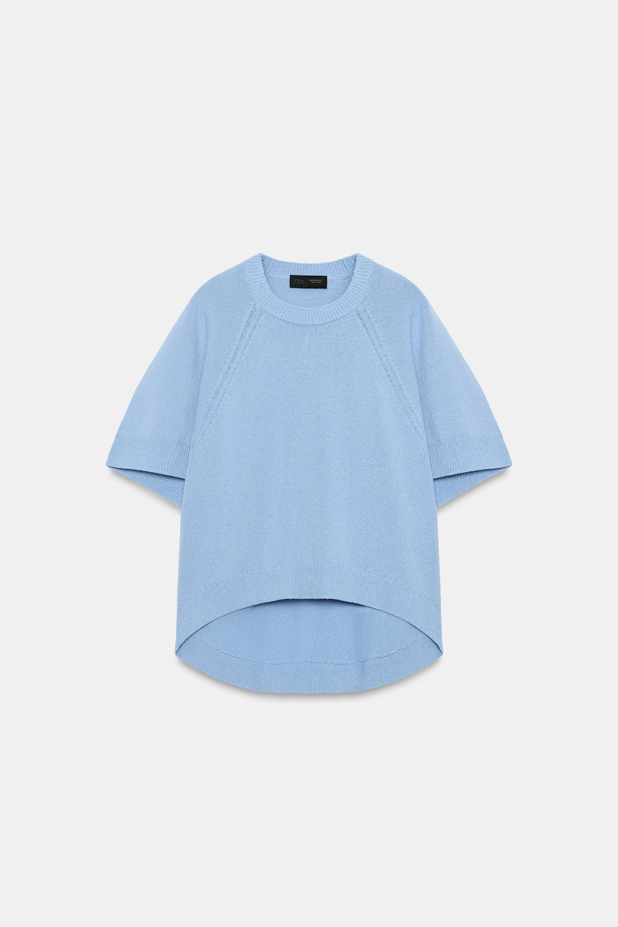 ROUNDED HEM SHORT SLEEVE KNIT JUMPER | Zara US