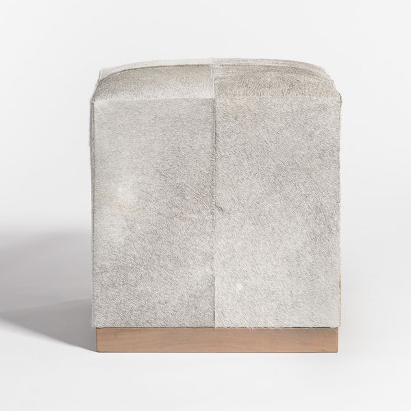 Felix Small Frosted Hide Leather Ottoman | Scout & Nimble