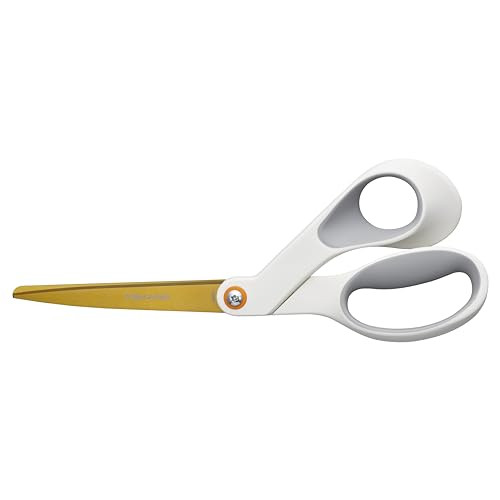 Fiskars SoftGrip Titanium Scissors, Stainless Steel Blades for Paper Crafting and Ergonomic Handle for Comfort and Control in Cutting Tasks, White | Amazon (US)