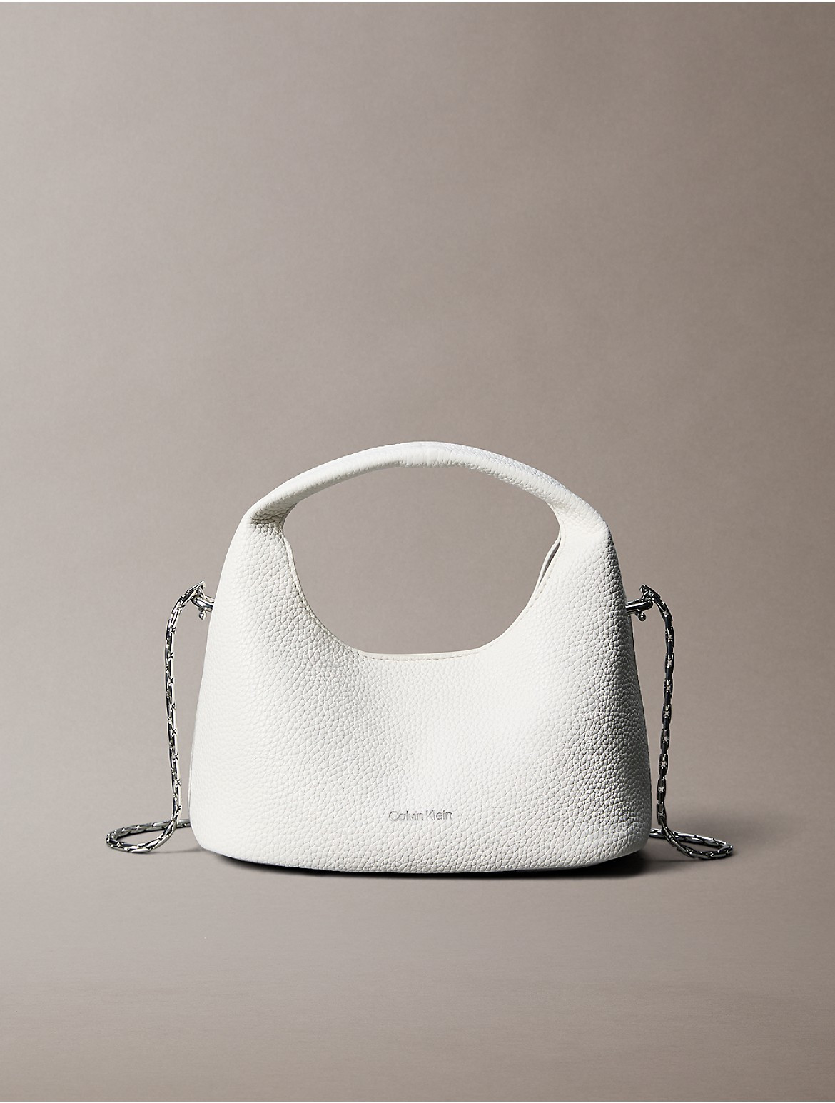 Calvin Klein Women's Pebble Grain Small Slouchy Bag - White | Calvin Klein (US)
