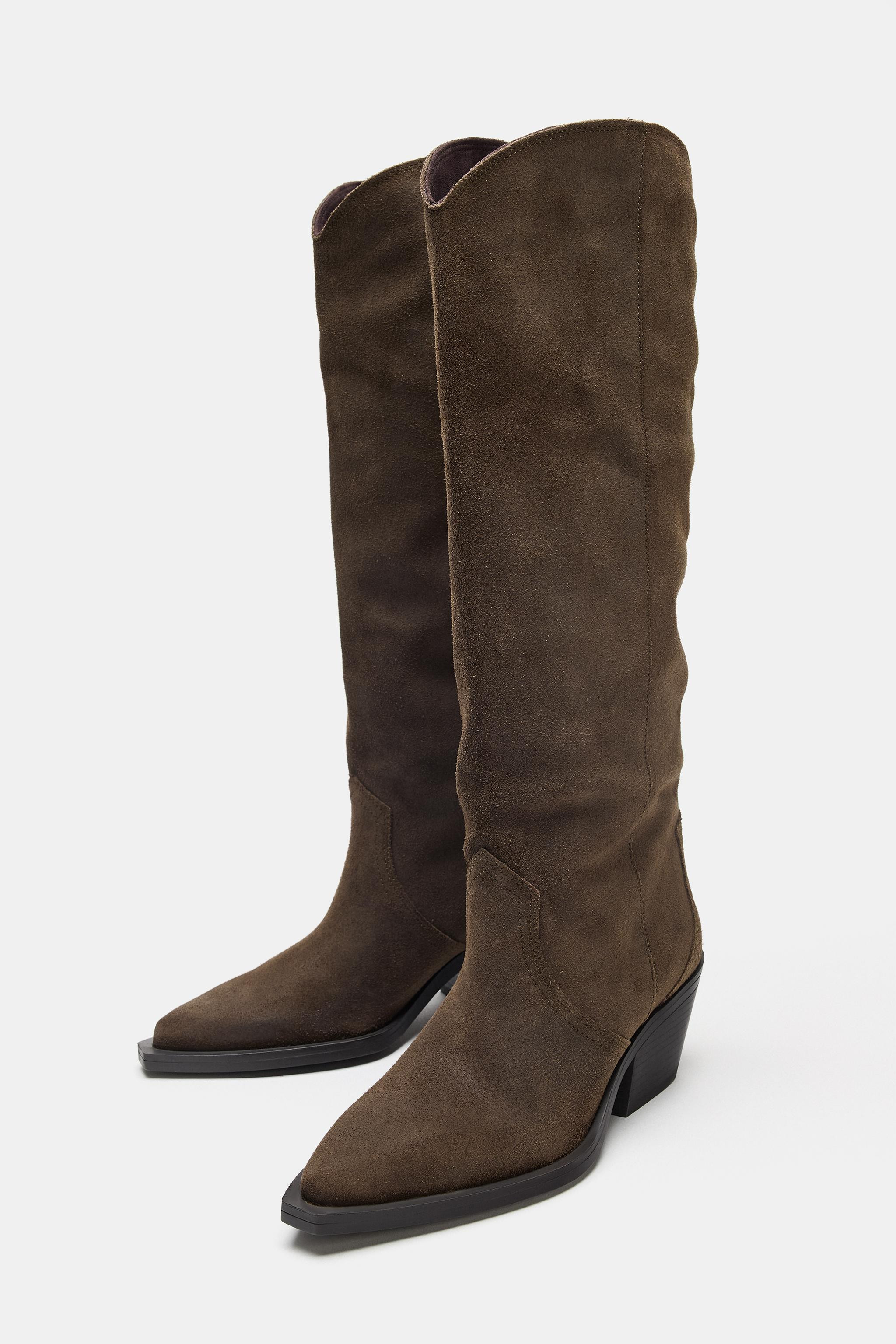 LEATHER COWBOY BOOTS | Zara US