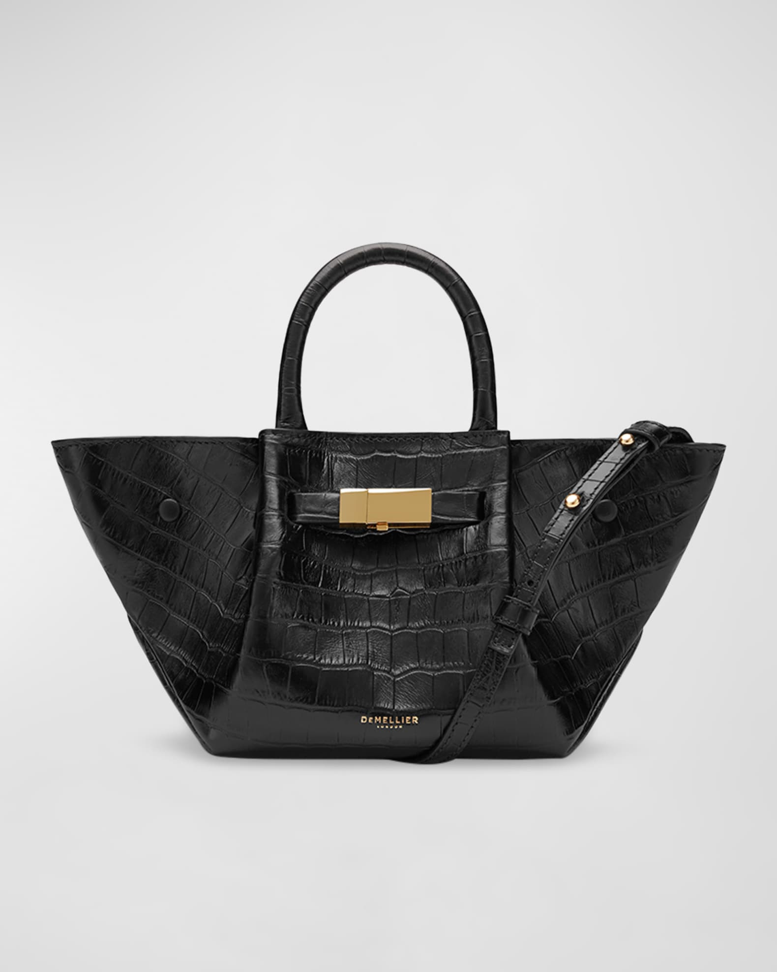 DeMellier New York Mini Croc-Embossed Top-Handle Bag | Neiman Marcus