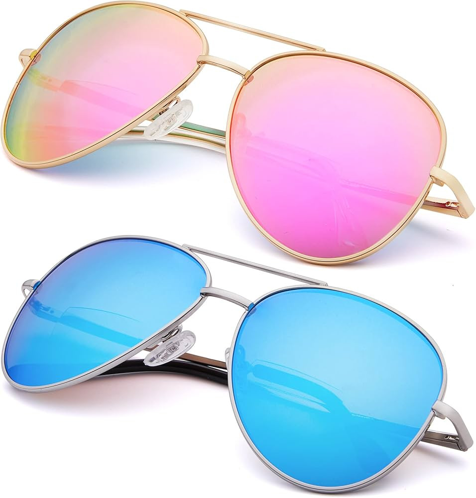 EYEGUARD 2 Pack Bifocal Reading Sunglasses for Women and Men UV400 Protection Classic Aviator Sun... | Amazon (US)