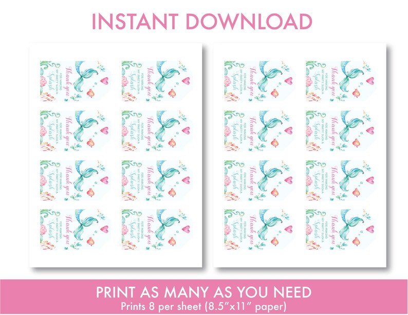 Mermaid Favor Tags Under the Sea Favor Tags Under the Sea - Etsy | Etsy (US)