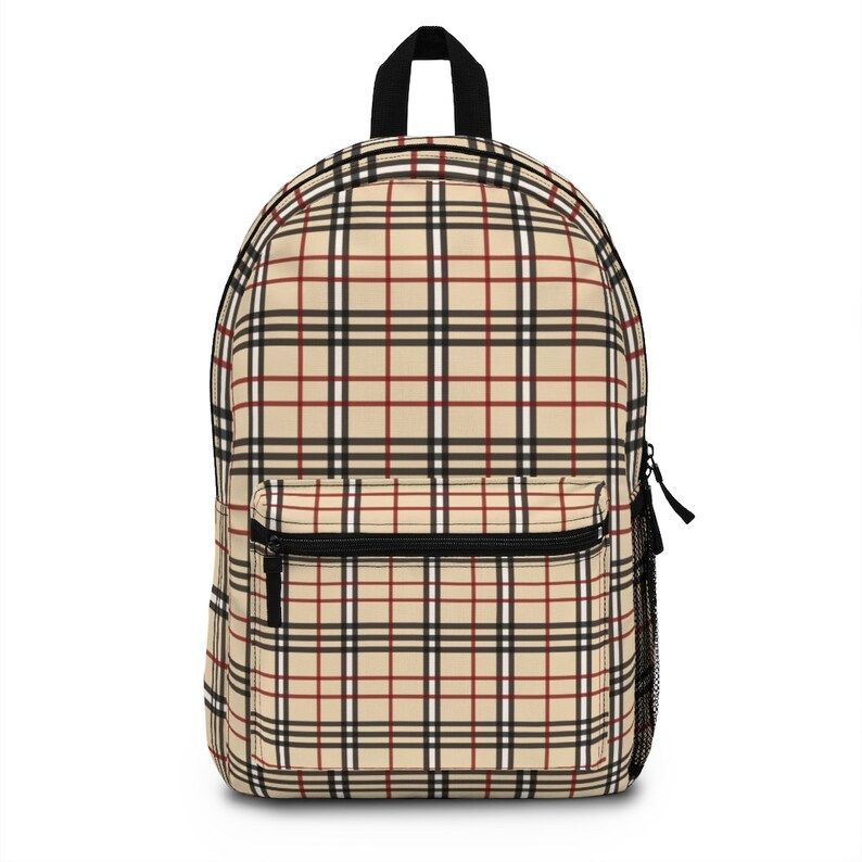 Classic Nylon Backpack | Plaid BackPack | Bluburry Pattern BackPack | Etsy (US)