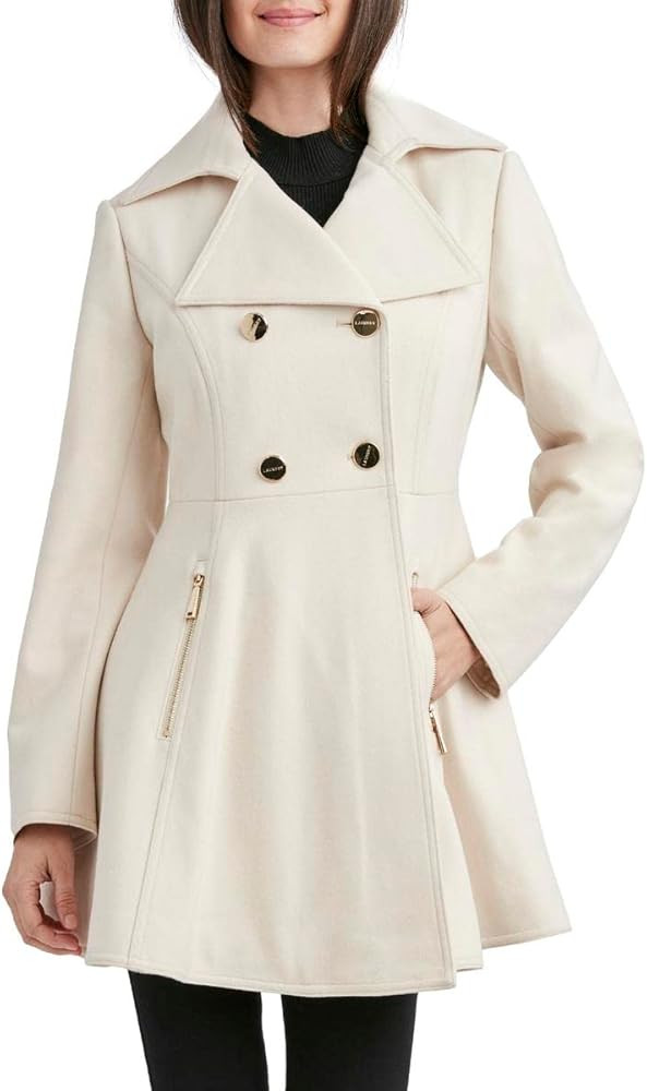 Laundry by Shelli Segal Women's Double Breasted Fit & Flare Peacoat | Amazon (US)