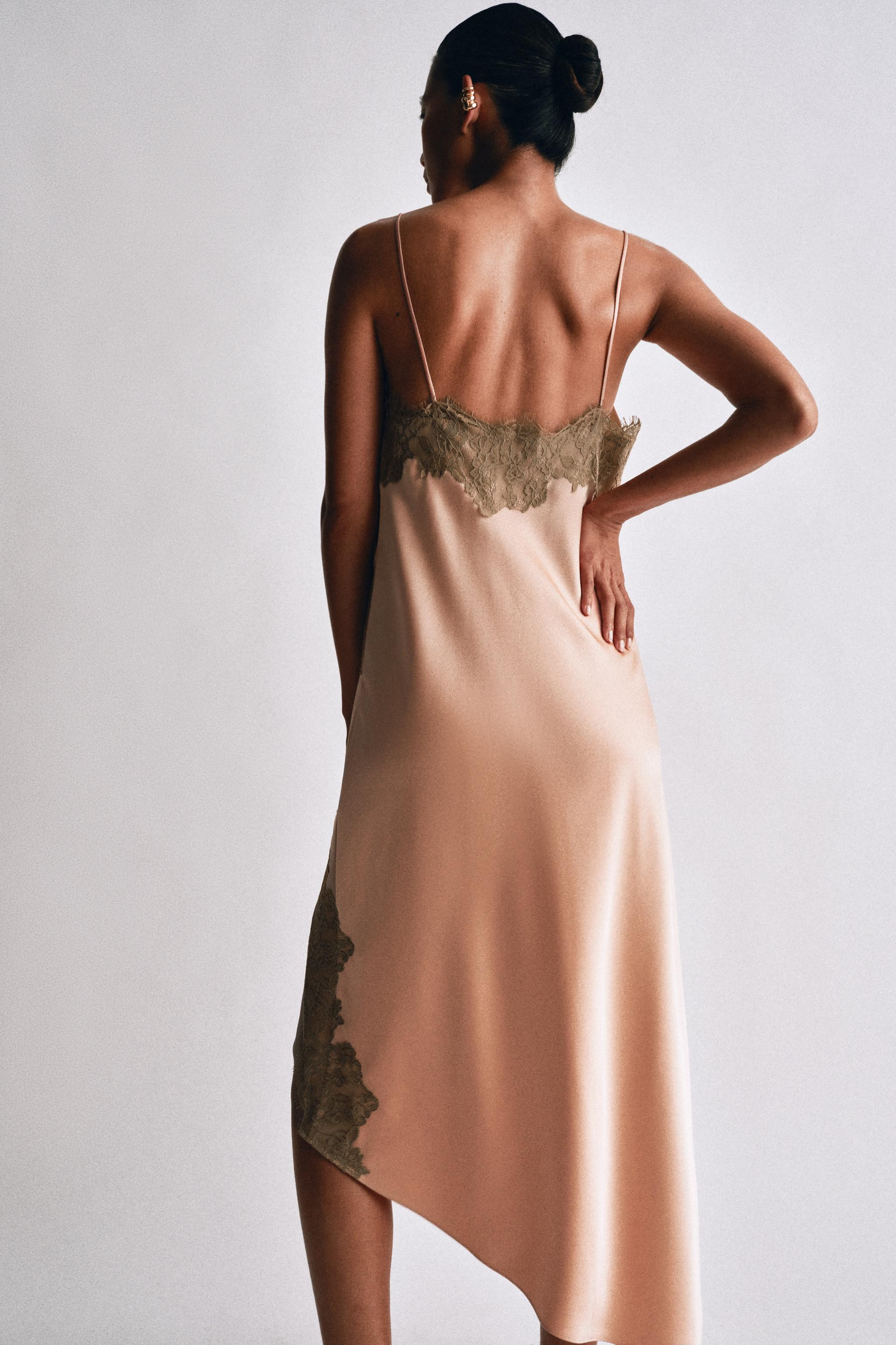 ZW COLLECTION SATIN LACE DRESS | Zara UK