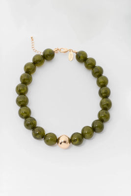 Dark Green Chunky Beaded Necklace | Avara