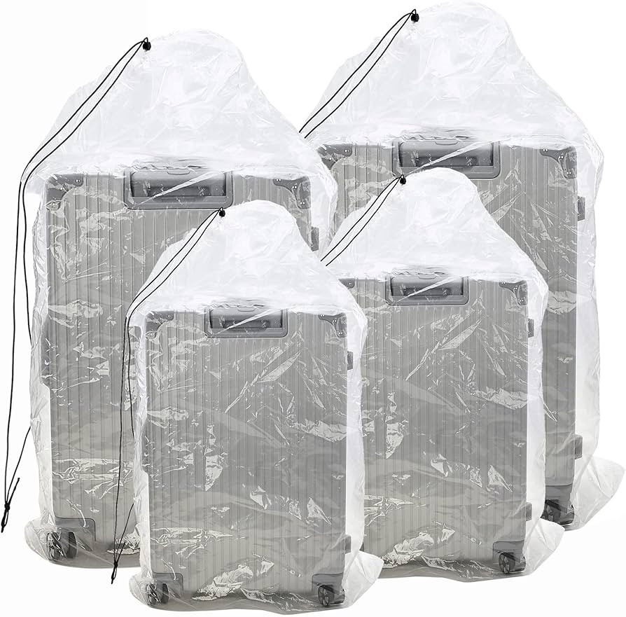 31x62 inches Extra Large Clear Drawstring Dust Covers Plastic Storage Bags Set of 4 Multi-Purpose... | Amazon (US)