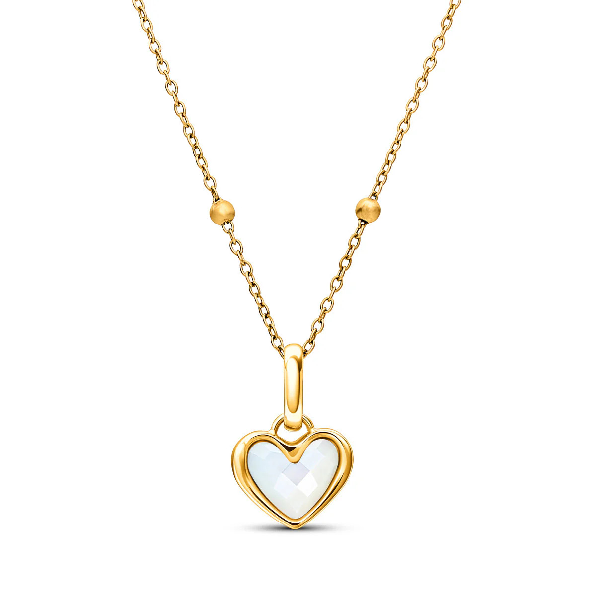 Mother of Pearl Heart Necklace (Gold) | Abbott Lyon