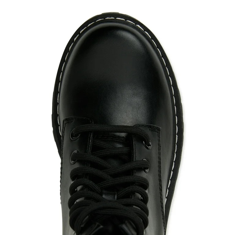 No Boundaries Women's Lug Sole Combat Boots - Walmart.com | Walmart (US)