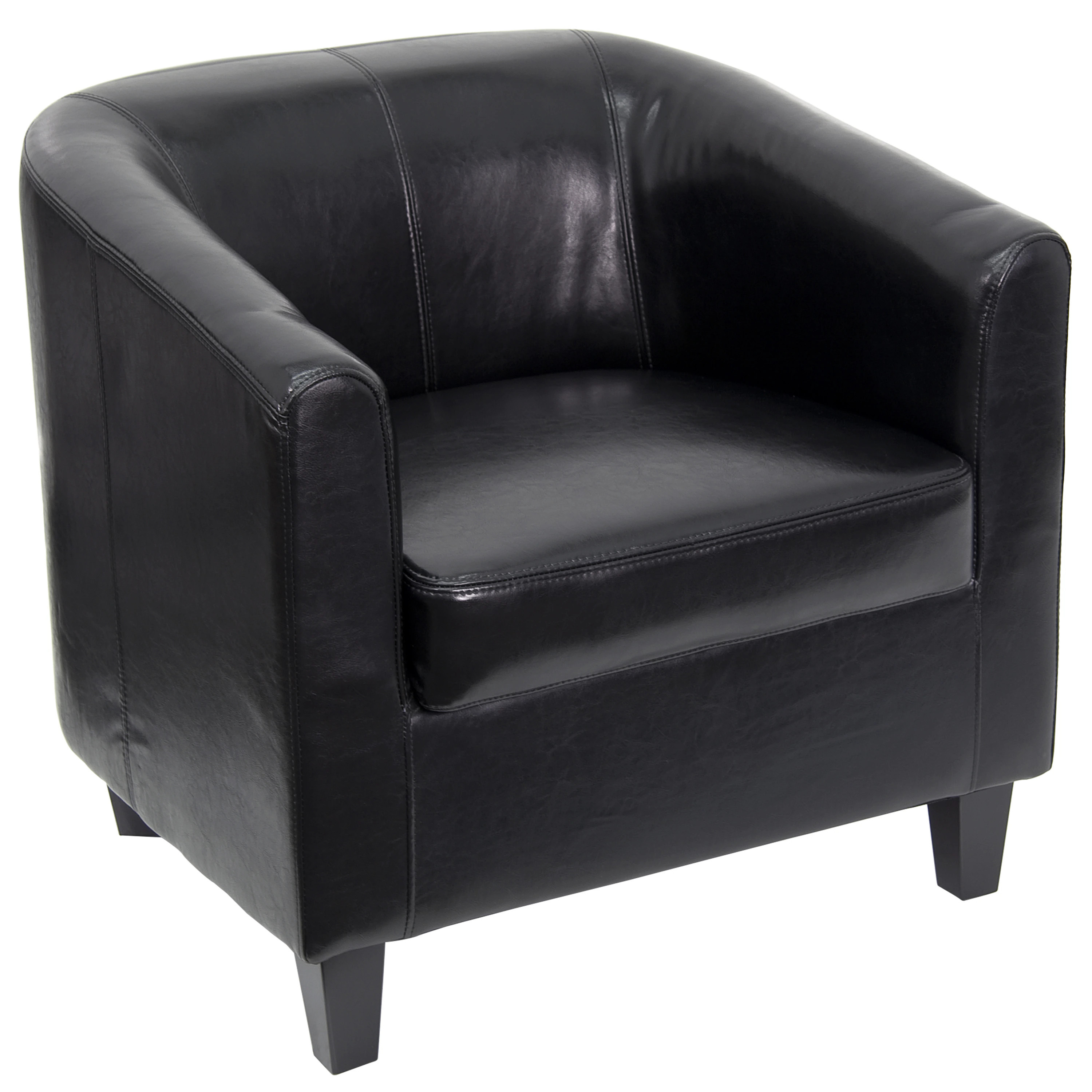 Flash Furniture 29.75-in W Modern Black Faux leather Accent Armchair | 847254005753 | Lowe's