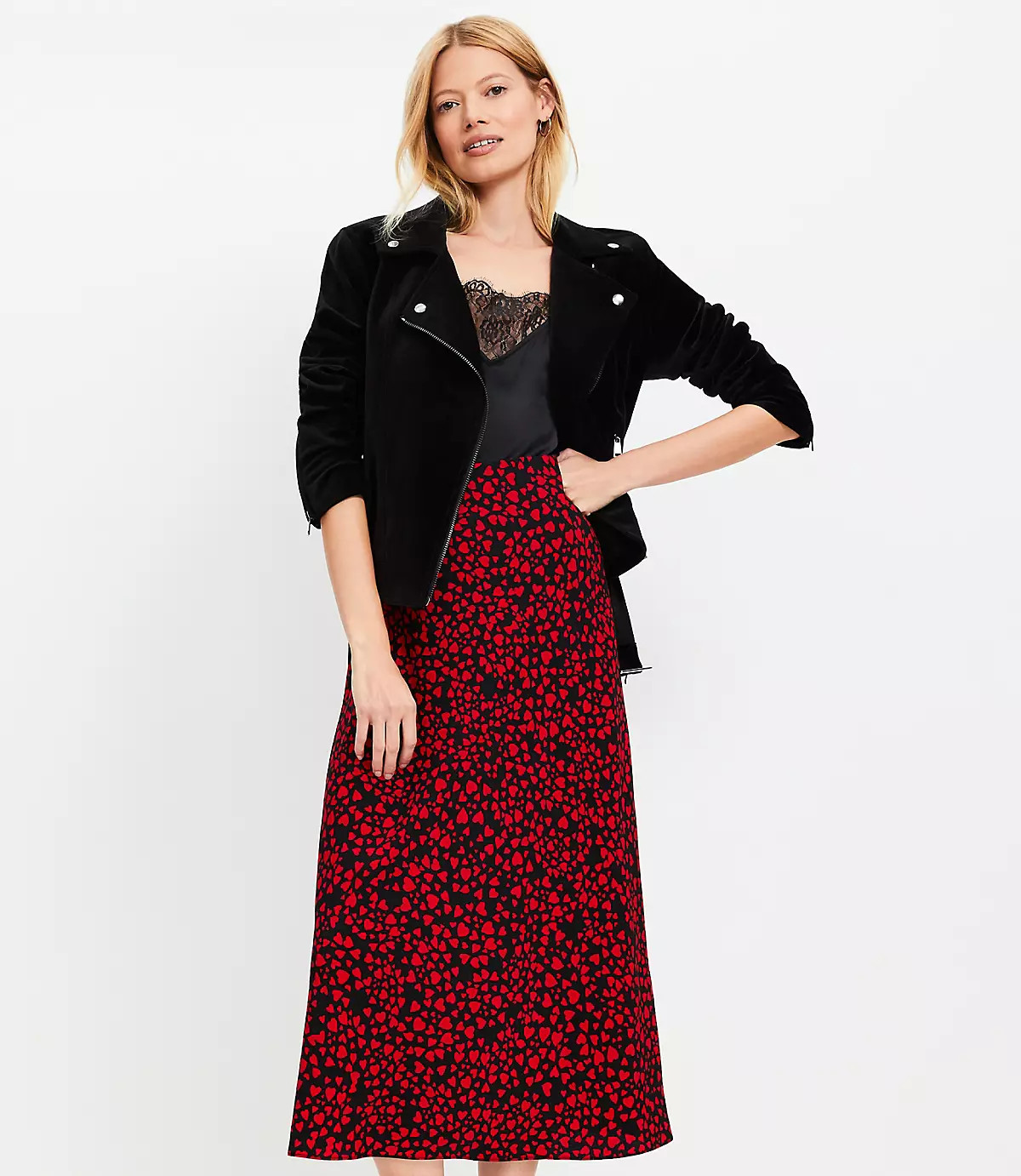 Heart Bias Midi Skirt | LOFT