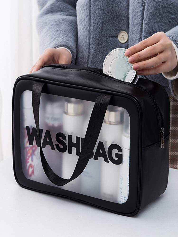 1pc PVC Storage Bag, Letter Graphic Waterproof Travel Storage Bag For Travel | SHEIN