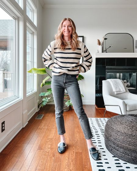 Super casual work outfit. Amazon sweater. Madewell jeans. Furry mule loafers. 

#LTKunder50 #LTKshoecrush #LTKworkwear