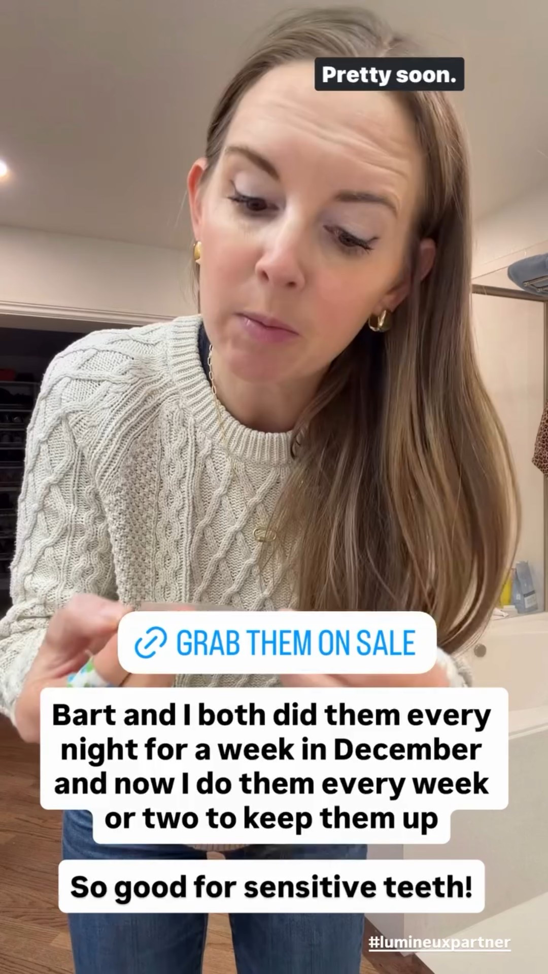 #lumineuxpartner  @lumineuxhealth 
Bart and I both did them every night for a week in December and now I do them every week or two to keep them up

So good for sensitive teeth!

#LTKSaleAlert #LTKBeauty #LTKselfcare