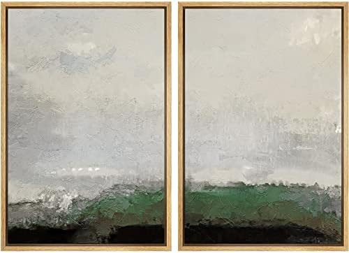 Amazon.com: MUDECOR Framed Canvas Print Wall Art Set Watercolor Pastel Duotone Tan Landscape Abst... | Amazon (US)