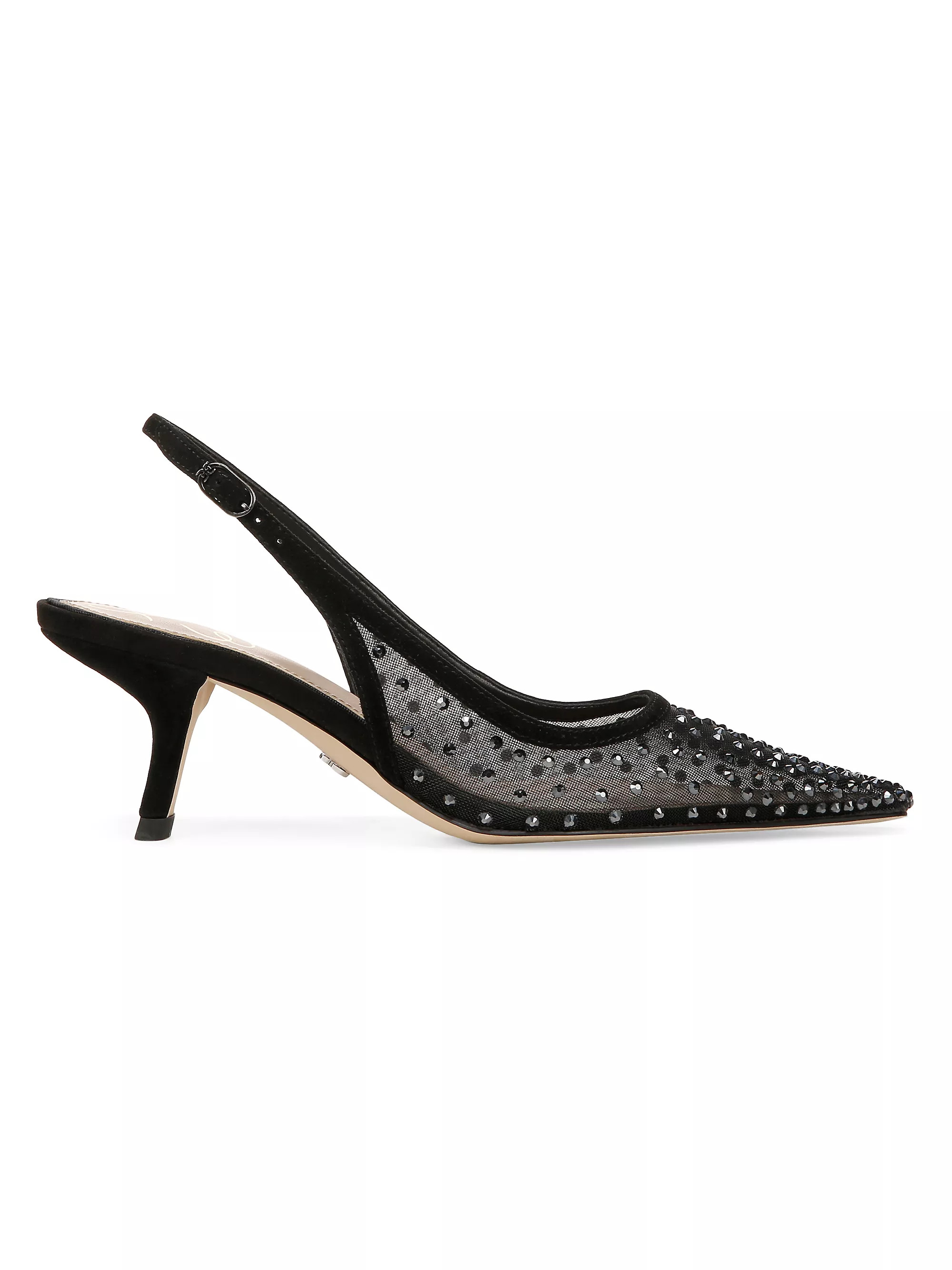 Sam EdelmanBianka 60MM Crystal-Embellished Mesh Pumps | Saks Fifth Avenue