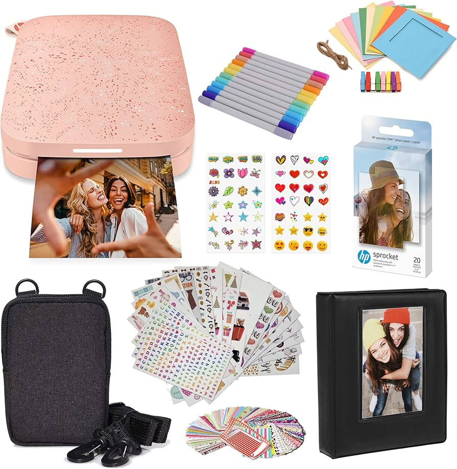HP Sprocket Portable 2x3 inch Instant Colour Photo Printer (Blush Pink) Starter Bundle | Amazon (UK)