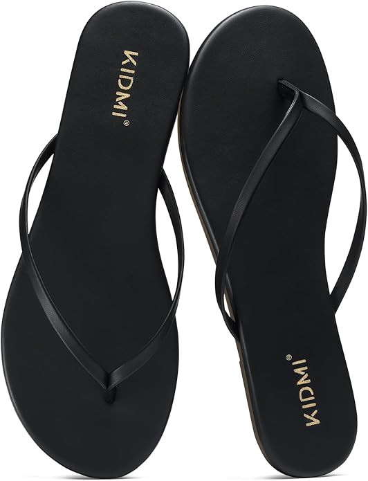 Amazon.com | KIDMI Thong Flip Flops for Women - Memory Foam Summer Beach Sandals for Women - Vega... | Amazon (US)