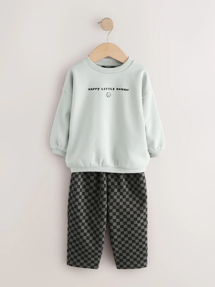 Black/Grey Single Sweatshirt And Stripe Joggers Set (3mths-7yrs) | Next US