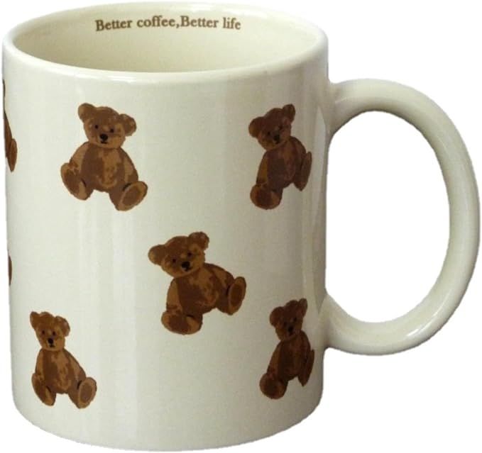 Cute Vintage Cartoon Bear Mugs Ceramic Coffee Mug Water Cup 350ml/12oz Funny Novelty Gift for Wom... | Amazon (US)