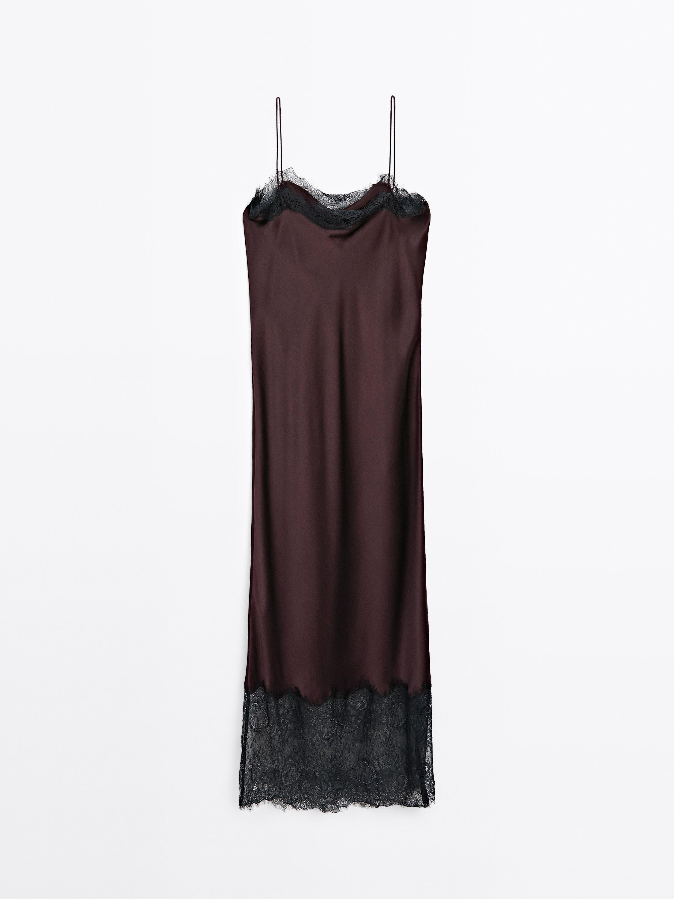 Long satin slip dress - STUDIO
    
 169,00 € | Massimo Dutti FR