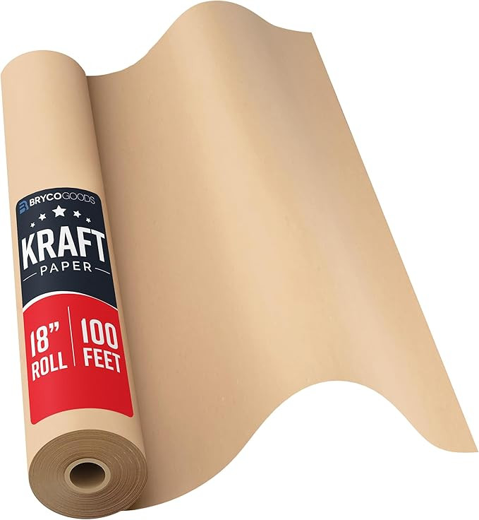 Bryco Goods 18" x 1200"(100’) Brown Wrapping Paper - Kraft Paper Roll for Packing, Arts & Craft... | Amazon (CA)