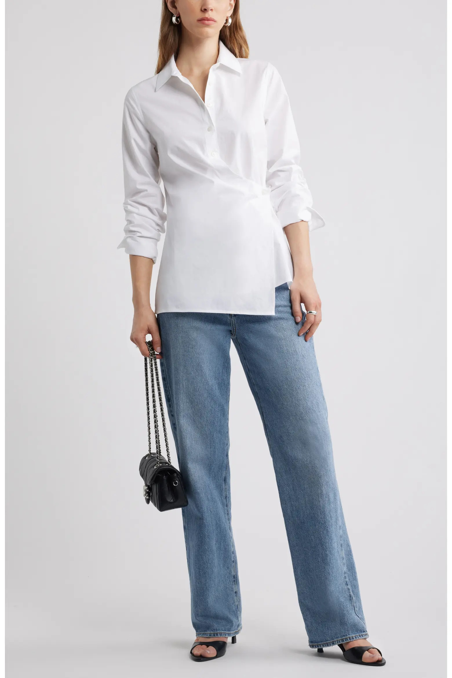 Long Sleeve Wrap Button-Up Shirt (Women) | Nordstrom | Nordstrom