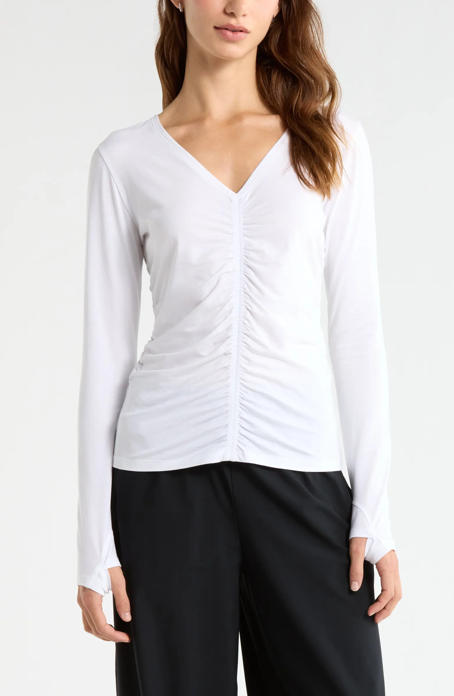 Ruched Long Sleeve T-Shirt | Nordstrom