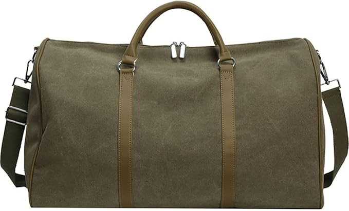 Canvas Duffle Bags Weekender Bags for Travel, Gym, Storage, Camping and Moving (Green) | Amazon (US)