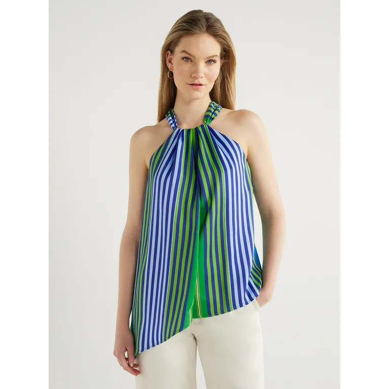 Scoop Women’s Asymmetrical Halter Top, Sizes XS-XXL - Walmart.com | Walmart (US)