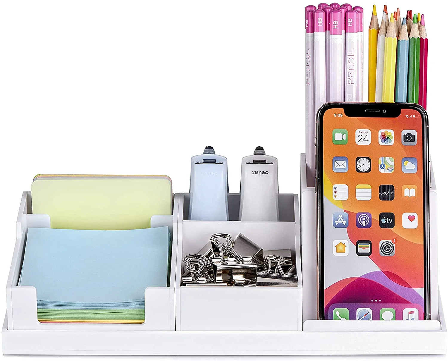 ONAVIA Desk Organizer Sets with Adjustable Pen Holder, Phone Stand, Sticky Note Tray, Thumbtack, ... | Walmart (US)