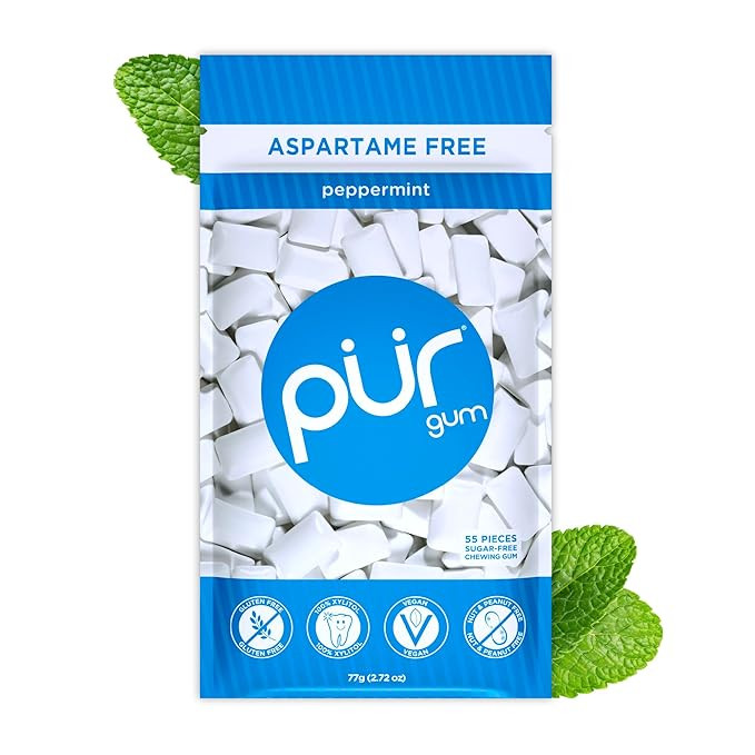 PUR Gum | Aspartame Free Chewing Gum | 100% Xylitol | Natural Peppermint Flavored Gum, 55 Pieces ... | Amazon (US)