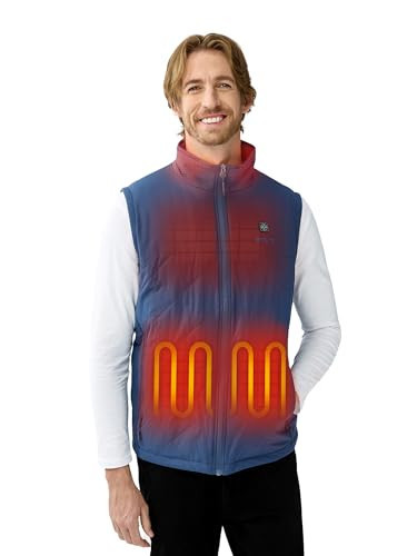 ORORO Men's Heated Quilted Vest with Battery Pack, Lightweight Quilted Heating Vest (Blue,M) | Amazon (US)