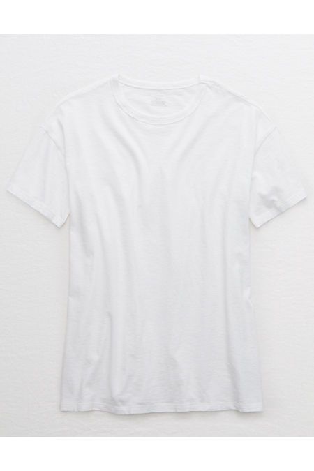 Aerie Boyfriend Distressed Oversized T-Shirt Women's White XS | American Eagle Outfitters (US & CA)