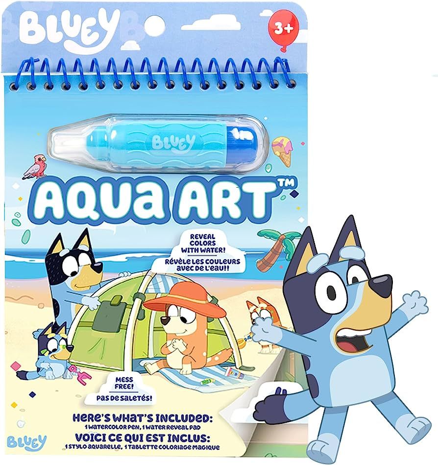 Bluey Aqua Art, Includes 4 Reusable Pages of Water Art & Water Pen, Color with Water Book, Water ... | Amazon (US)