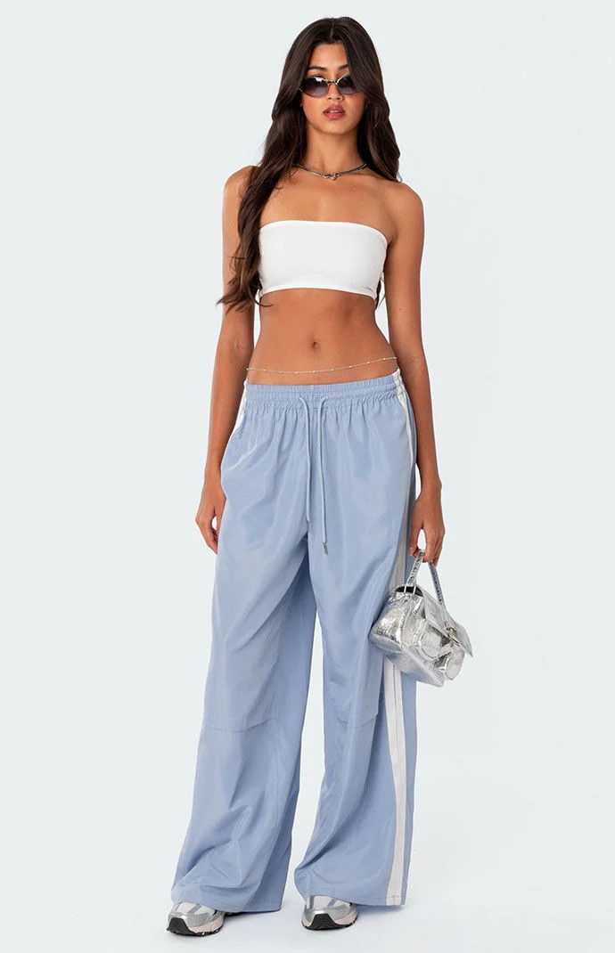 Edikted Women's Fauna Track Pants in Light Blue - Size XS | PacSun