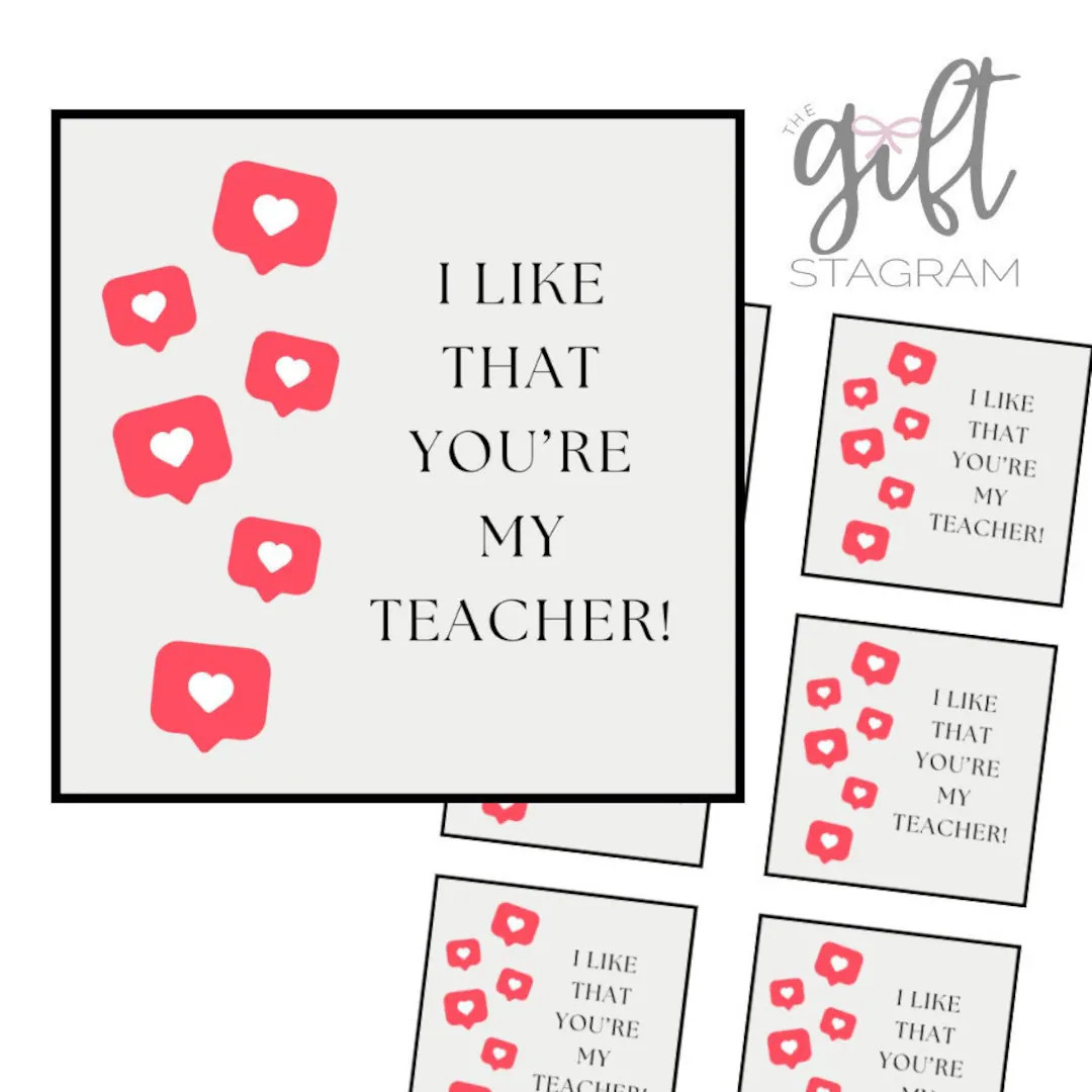 I Like That You're My Teacher Gift Tag | DIGITAL DOWNLOAD | Teacher Appreciation Gift Ideas | End... | Etsy (US)