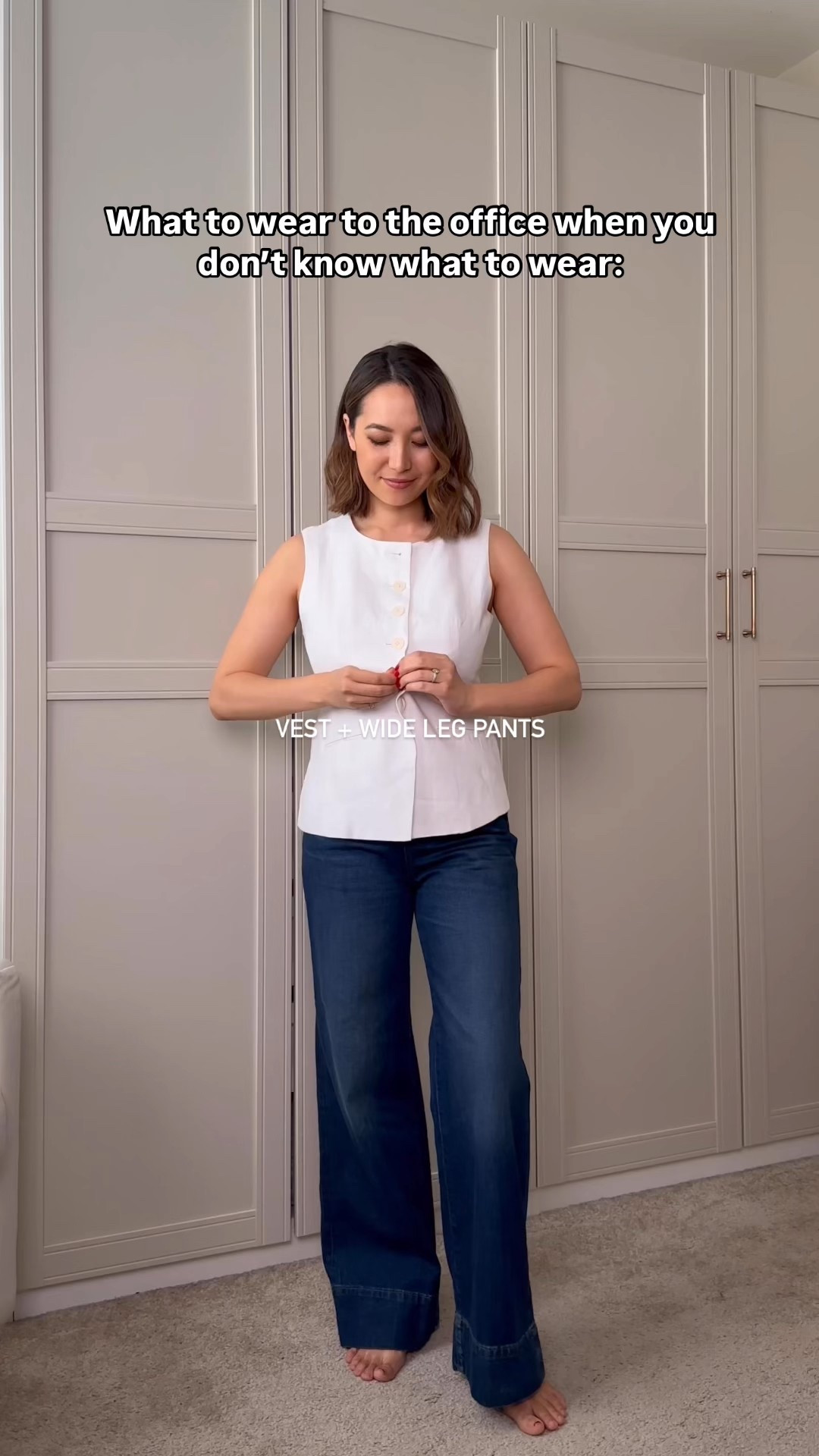 What to wear to the office when you don’t know what to wear: vest+ wide leg pants+ flats/sling backs + bold earrings

Spring/summer outfit, office outfit, minimal style, classic style



#LTKStyleTip #LTKWorkwear #LTKWatchNow