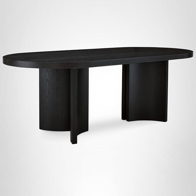 Signature Design by Ashley Rowanbeck Minimalist Dining Table for 8 People, Black | Amazon (US)
