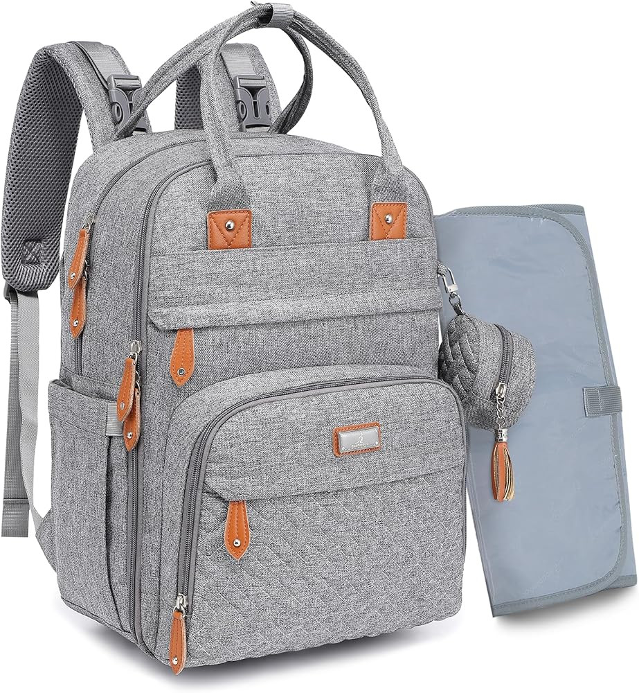BabbleRoo Diaper Bag Backpack - Baby Essentials Travel Tote - Multi Function Water Resistant Diap... | Amazon (US)